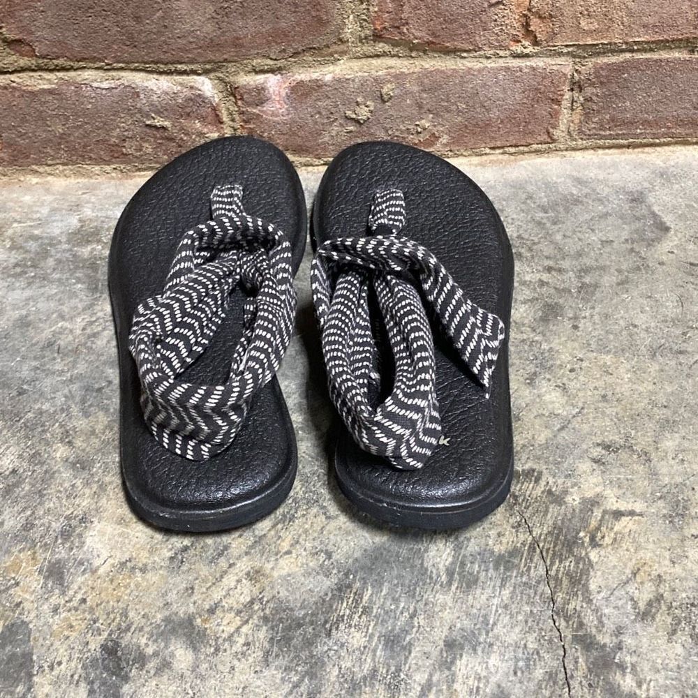 Sanuk Yoga Sling 2-Flip-Flop-Sandal Black Natural Congo Size 11 - Picture 4 of 8